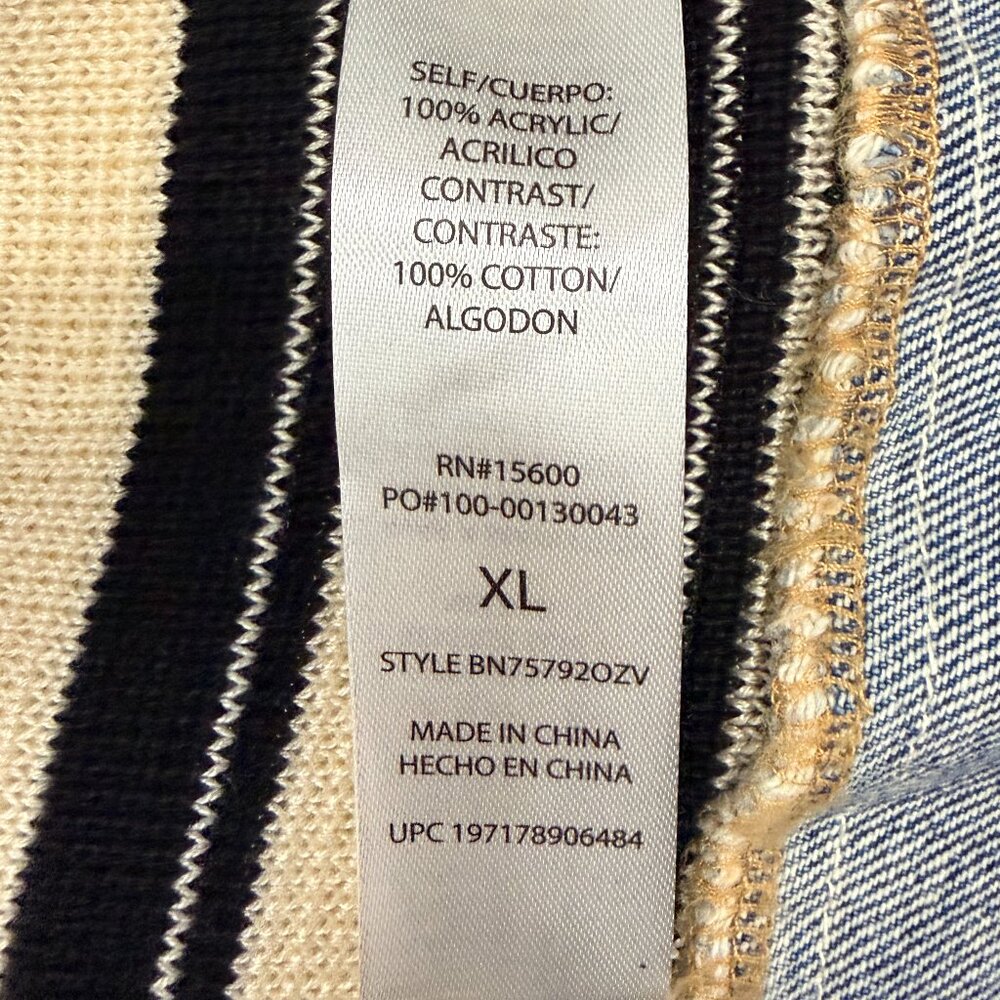 Democracy Striped Mixed Media Jacket - Size XL - Picture 10 of 10